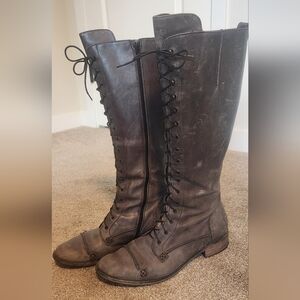 Charles David Lace-Up Leather Boots